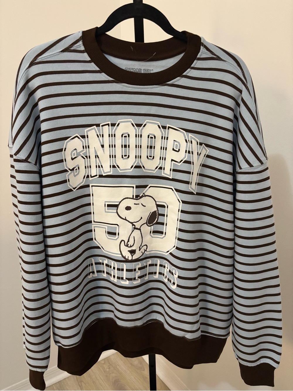 Snoopy Striped Women’s Sweatshirt - Blue & Brown